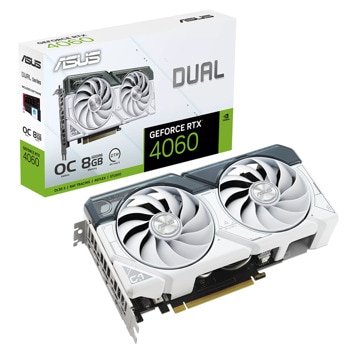 Видео карта Nvidia GF RTX 4060, 8GB, Asus Dual White OC, PCI-E 4.0, GDDR6, 128-bit, DisplayPort, HDMI | JAR Computers GF RTX 4060 8GB Asus Dual White OC 90YV0JC2-M0NA00