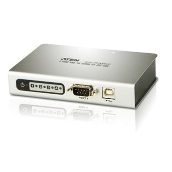 KVM суич ATEN UC2324, от USB B(ж) към 4 x DB-9(ж), 1 устройство | JAR Computers ATEN UC2324 KVM Switch