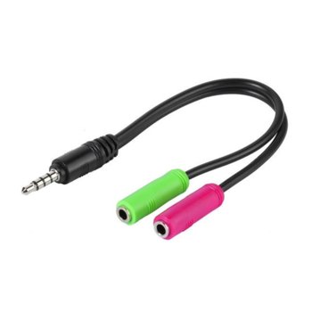 Преходник Vivanco 45499, 3.5mm Jack(м) към 2x 3.5mm Jack(ж), черен | JAR Computers Vivanco 45499 3.5mm Jack(м) към 2x 3.5mm Jack(ж)