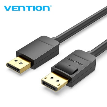 Кабел Vention HACBH, от DisplayPort(м) към DisplayPort(м), 2м, черен, 4K 2160p@60FPS, позлатени конектори | JAR Computers Vention HACBH