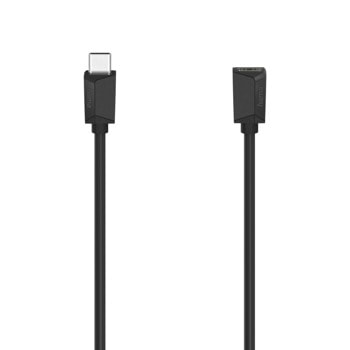 Кабел HAMA-200782, от USB-C(м) към USB-C(ж), 0.5m, черен | JAR Computers Кабел HAMA 200782 USB C м към USB C ж