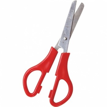 Ножица Centrum, 13 cm, линийка, с червени дръжки | JAR Computers Centtrum 13СМ ДЕТСКА С ЛИНИЙКА