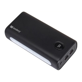 Външна батерия/power bank/ Sandberg 420-68, 30000mAh, черна, 2x USB-A, 2x USB-C, фенер | JAR Computers Външна батерия/power bank/ Sandberg 420-68
