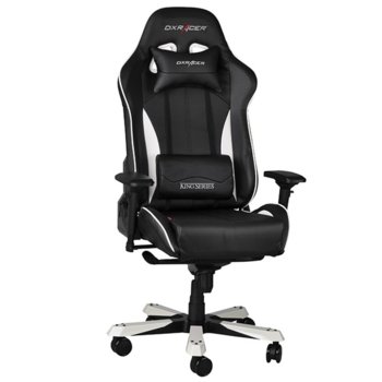 Геймърски стол DXRacer King OH/KF57/NW, черен/бял | JAR Computers DXRacer King OH/KF57/NW