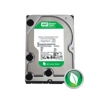 Твърд диск 1TB WD Caviar® Green™, SATA 6Gb/s, 7200rpm max, 64MB, 3.5" (8.89 cm) | JAR Computers 1TB WD Caviar® Green™