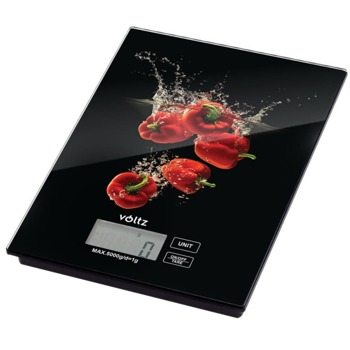 Кухненски кантар Voltz V51651E, дигитален, до 5 кг капацитет, точност 1гр, черен image
