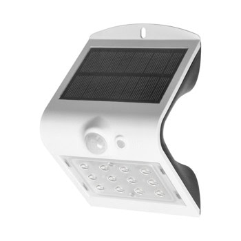 LED соларна лампа Adviti Siloe, 1.5W, 190 lm, 4000K, IP65 защита, за стена, със сензор, бяла | JAR Computers Adviti AD-SL-6083WLR4