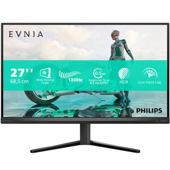 Монитор Philips Evnia 27M2N3500NL/00, 27" (68.58cm) VA панел, 180Hz, QHD, 0.5ms, Mega Infinity DCR, 300cd/m2, DisplayPort, HDMI | JAR Computers Philips Evnia 27M2N3500NL/00