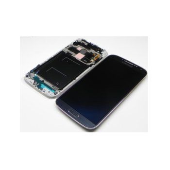 Samsung Galaxy S4, LCD with touch and frame, Blue