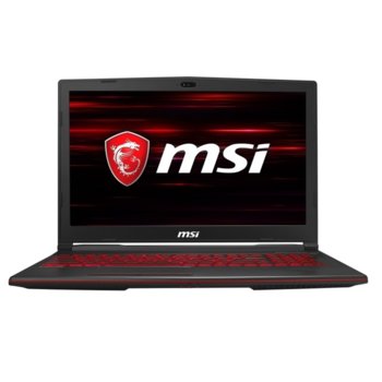 Лаптоп MSI GL63 8RC (9S7-16P612-479), четириядрен Coffee Lake Intel Core i5-8300H 2.3/4.0 GHz, 15.6" (39.62 cm) Full HD Anti-Glare Display & GTX 1050 4GB, (mDP), 8GB DDR4, 1TB HDD, 1x USB 3.0 Type-C, Free DOS, 2.20 kg | JAR Computers MSI GL63 8RC 9S7-16P612-479