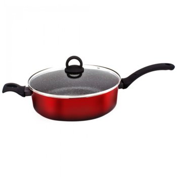 Дълбок тиган Zephyr ZP 4419 T28CD, алуминий, мраморно покритие, 28 cm диаметър, 8.7 cm дълбочина, червен | JAR Computers Дълбок тиган ZEPHYR ZP 4419 T28CD