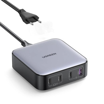 Зарядно устройство Ugreen CD328, от контакт към 1x USB-A(ж), 3x USB-C(ж), 5V/2.1A, сиво, 100W | JAR Computers Ugreen CD328