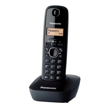 Безжичен телефон Panasonic KX-TG1611,течнокристален черно-бял дисплей, сив image