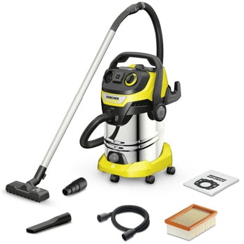 Прахосмукачка Karcher 1.628-360.0, без торба, 1300W, капацитет на контейнера 30 l, филтърна торба, сухо и мокро почистване, жълта | JAR Computers Karcher 1.628-360.0
