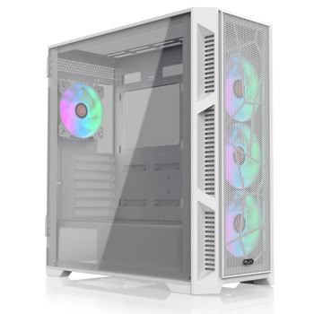 Кутия Raijintek PONOS ULTRA WHITE MS4, E-ATX/ATX/Micro ATX/Mini-ITX, 1x USB Type-C, 2x USB 3.0, 4x ARGB 120mm вентилатора, с прозорец, бяла, без захранване | JAR Computers Raijintek PONOS ULTRA WHITE MS4 0R20B00228