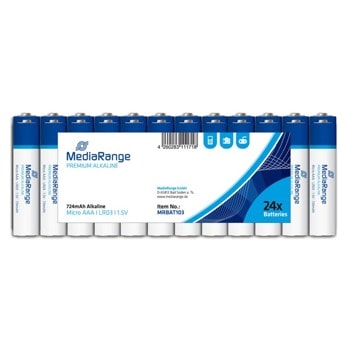 Батерии алкални MediaRange Premium MRBAT103 AAA (LR03), 1.5V, 724mAh, 24бр. | JAR Computers BATTERY MEDIARANGE PREMIUM MRBAT103