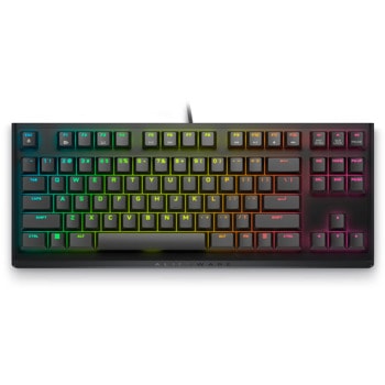 Клавиатура Alienware AW420K, механична, Cherry MX Red суичове, гейминг, RGB подсветка, черна, USB | JAR Computers Клавиатура Alienware AW420K 545-BBDY-14