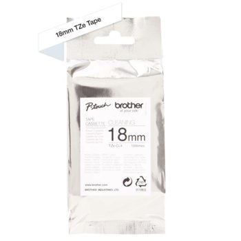 Почистваща лента Brother TZe-CL4, лента с ширина 18 mm, съвместима с принтерите от P-touch серията | JAR Computers Brother TZe-CL4 TZECL4