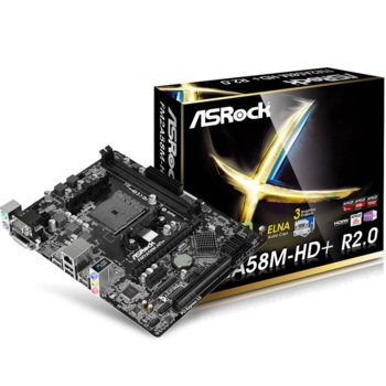 Дънна платка ASRock FM2A58M-HD+ R2.0, AMD A58 FCH (Bolton-D2), FM2+, DDR3, PCI-E(HDMI&DVI&VGA), 6x SATA 3Gb/s, 6x USB 2.0, Micro ATX | JAR Computers ASRock FM2A58M-HD+ R2.0