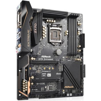 Дънна платка ASRock Z170 Extreme4, Z170, LGA1151, DDR4, PCI-E (DP&HDMI&DVI)(SLI&CFX), 6x SATA 6Gb/s, 3x SATA Express, 1x Ultra M.2 Socket, USB 3.1 (Type-C), ATX | JAR Computers ASRock Z170 Extreme4