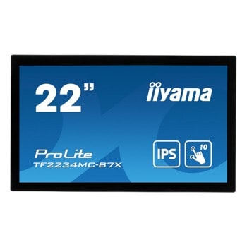 Монитор IIYAMA TF2234MC-B7X, 22" (55.88 cm) IPS панел, Full HD, 8ms, 305cd/m2, DP/HDMI/VGA | JAR Computers IIYAMA TF2234MC-B7X