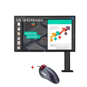 LG 27QN880-B + Trackball Marble, USB/PS/2