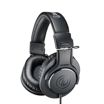 Слушалки Audio-Technica ATH-M20x, за професионален мониторинг, 40мм говорители, 15-20kHz, 96 dB, 6.3мм адаптер, черни | JAR Computers Audio-Technica ATH-M20x