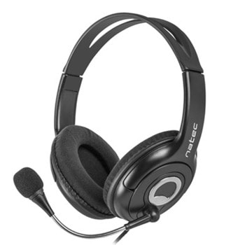 Слушалки Natec Bear 2, микрофон, 3.5mm жак, 40mm драйвери, черни | JAR Computers Natec Bear 2 NSL-1178