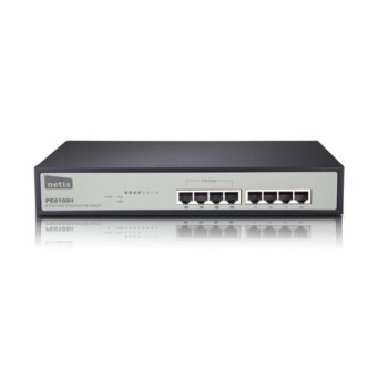 Суич Netis PE6108H, 100Mbps, 8x LAN100(4x PoE) | JAR Computers Netis PE6108H 4x PoE