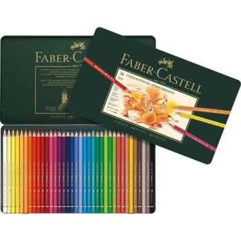 Цветни моливи Faber-Castell Polychromos, дебелина на линията 3.8 mm, различни цветове, 36 бр. | JAR Computers Faber-Castell Polychromos 36 цвята