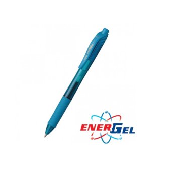 Автоматичен ролер Pentel Energel BL107 26791, син цвят на писане, дебелина на линията 0.7 mm, гел, син, цената е за 1бр. (продава се в опаковка от 12бр.) | JAR Computers Pentel Energel BL107