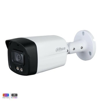 IP камера Dahua IPC-HFW1239TL1-A-IL-028, насочена "bullet" камера, 2Mpix(1920x1080@25FPS), 2.8mm обектив, H.265+/H.265/H.264+/H.264, IR осветеност (до 30m), външна IP67, PoE, микрофон | JAR Computers DAHUA IPC-HFW1239TL1-A-IL-0280B