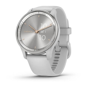 Смарт часовник Garmin Vivomove Trend Mist Gray, хибриден, Liquid crystal дисплей, 25.6 мм x 18.8 мм (1.01" x 0.74"), до 5 дни време на работа, Bluetooth, пулсомер, следене на съня, профили за бягане, сив | JAR Computers смарт часовник Garmin Vivomove Trend 010-02665-03