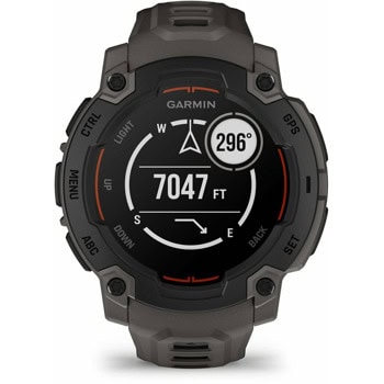 Смарт часовник Garmin Instinct E - 45mm Black, дизайн с два прозореца, 0.9" x 0.9" (2.2 cm) MIP дисплей, Bluetooth, ANT+, GPS, 128MB вградена памет, мониторинг на съня, компас, 10ATM, до 16 дни време На работа, черен | JAR Computers Garmin Instinct E - 45 мм Black 010-02933-00