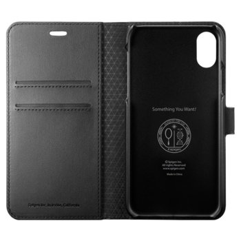 Spigen Wallet S Case iPhone XS/ X (черен)