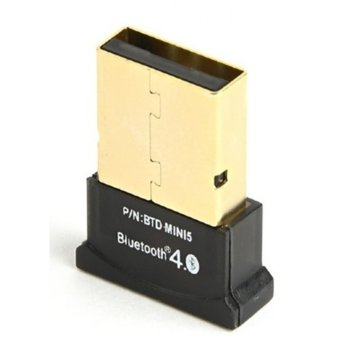 Адаптер Gembird BTD-MINI5, USB, Bluetooth 4.0, до 24 Mbps, обхват до 50 метра, черен | JAR Computers Bluetooth Adapter Gembird BTD-MINI5