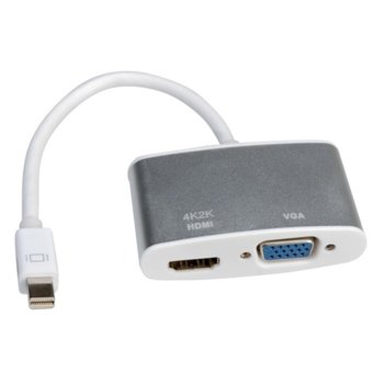 Преходник Roline 12.03.3161, Mini DisplayPort(м) към VGA/HDMI(ж), бял | JAR Computers Roline Mini DisplayPort(м) към VGA/HDMI(ж)