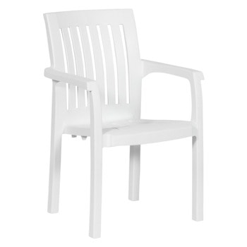 Градински стол Carmen Feslegen, до 100кг. макс. тегло, полипропилен, бял image