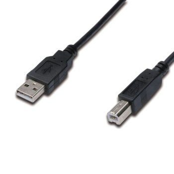 Кабел ASSMANN, USB A(м) към USB B(м), 3m, черен | JAR Computers ASSMANN USB A(м) към USB B(м) 3m AK-300102-030-S