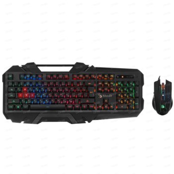 Комплект клавиатура и мишка A4Tech B2500, гейминг, подсветка, оптична мишка (4000 dpi), USB, черна image