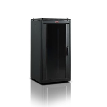 Комуникационен шкаф Lande LN-DB16U6060-BL, 19", 16U, 600 x 600 мм, стъклена врата, черен | JAR Computers Lande LN-DB16U6060-BL
