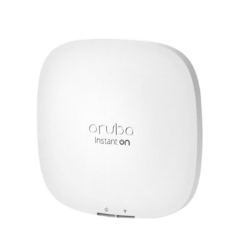 Точка за достъп Aruba Instant On AP22, 1600Mbps, 2.4GHz (574Mbps)/ 5GHz (1200Mbps), Wi-Fi AX, 1x 10/100/1000 | JAR Computers Aruba Instant On AP22 Access Point RW