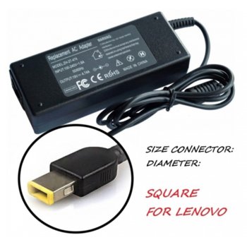Захранване (заместител) за лаптопи Lenovo 20V/4.5A/90W, square жак | JAR Computers Зарядно за лаптоп YDS за Lenovo.