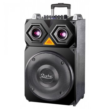 Тонколона караоке Zephyr ZP 9999 F15, 2.1, 800 W, Bluetooth, USB, жак за китара, AUX, 2 микрофона, черен | JAR Computers Zephyr ZP 9999 F15