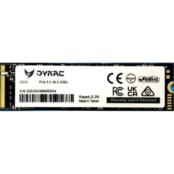 Памет SSD 1TB, Dynac G310, NVMe, M.2 (2280), скорост на четене до 2400MB/s, скорост на запис до 1800MB/s | JAR Computers Dynac G310 1TB DG3101TB/R