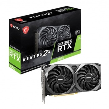 Видео карта Nvidia GF RTX 3060, 12GB, MSI VENTUS 2X OC, PCI-E 4.0, GDDR6, 192-bit, DisplayPort, HDMI | JAR Computers MSI RTX-3060-VENTUS-2X-12G-OC
