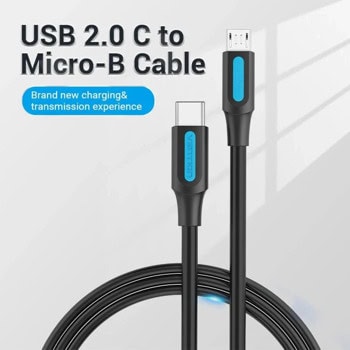 Кабел Vention USB C M to USB Micro B 0.5m | JAR Computers Кабел Vention USB C M to USB Micro B 0.5m