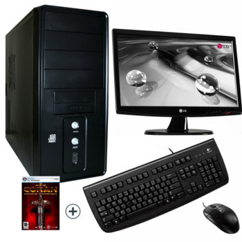 Настолен компютър PC "Сторм" & 22" (55.88 cm) LG W2243T-PF +подарък игра "Age of Conan", Intel® Pentium® Dual Core E5300 2.6GHz, 3GB RAM, 750GB HDD, DVDRW, GeForce GT220 512MB DDR3 (HDMI), SB5.1, Logitech клавиатура и мишка, 2г. гаранция | JAR Computers PC "Сторм" & 22" (55.88 cm) LG W2243T-PF +подаръ…