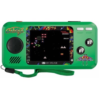 Мини конзола My Arcade Galaga 3in1 Pocket Player, 2.75" цветен екран, преносима, Galaga, Galaxian и Xevious вградени игри, зелена | JAR Computers My Arcade Galaga 3in1 Pocket Player