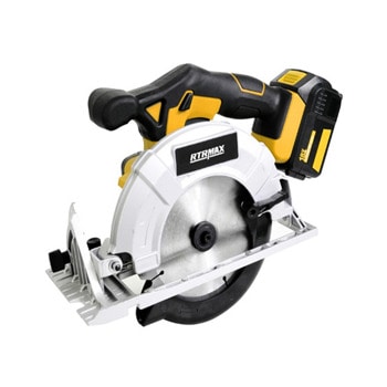 Акумулаторен циркуляр RTR-MAX RTX1836A (VI-41166), 18V, 3650rpm, 165mm диаметър на диска, жълт | JAR Computers Акумулаторен циркуляр RTR-MAX RTX1836A VI-41166